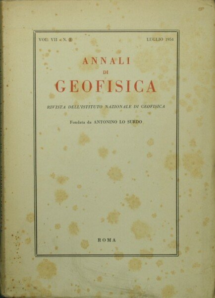 Annali di geofisica. Vol. VII - n. 3 - Luglio … | Immagine principale
