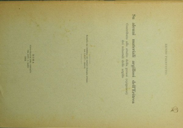 Su alcuni materiali argillosi dell'Eritrea