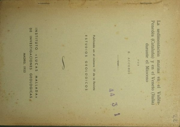 La sedimentacion marina en el Valles-Penedes (Cataluna) y en el …