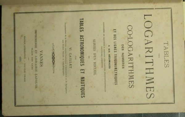 Tables des logarithmes et co-logarithmes des nombres et des lignes …