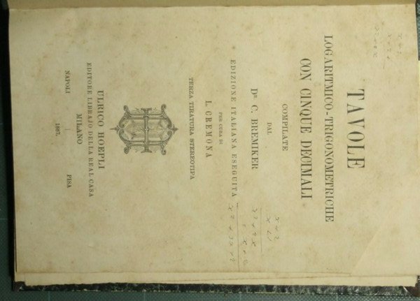 Tavole logaritmico-trigonometriche con cinque decimali