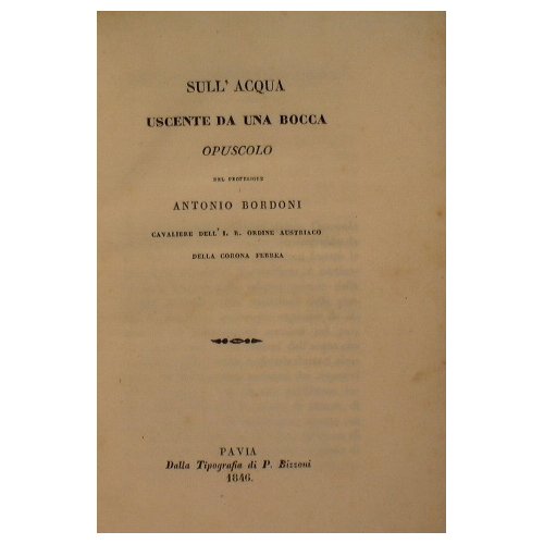 Sull'acqua uscente da una bocca