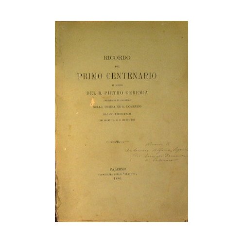 Ricordo del primo centenario in onore del B.Pietro Geremia