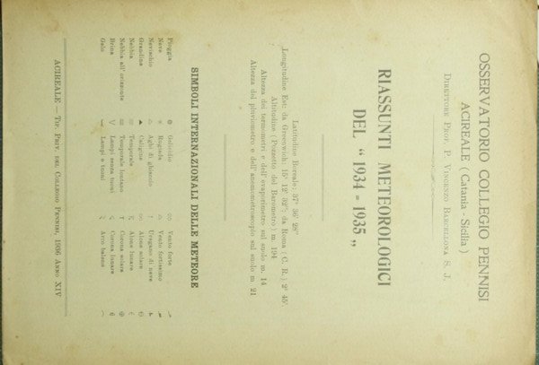 Riassunti meteorologici del 1934-1935