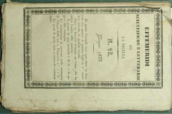 Effemeridi scientifiche e letterarie per la Sicilia. N. 18 - …