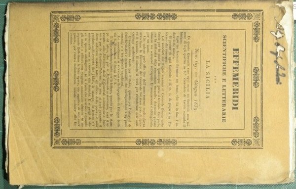 Effemeridi scientifiche e letterarie per la Sicilia. N. 69 - Giugno 1839