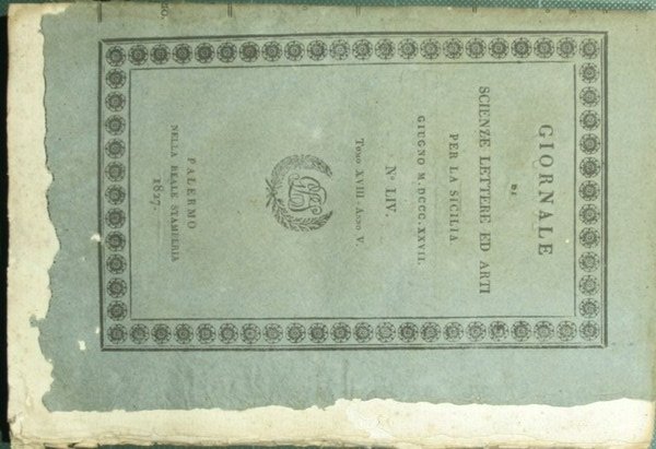 Giornale di scienze lettere ed arti per la Sicilia. Giugno 1827 - N. LIV