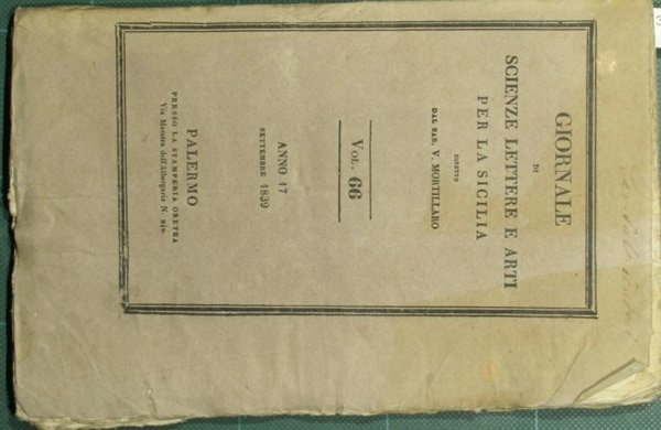 Giornale di scienze lettere ed arti per la Sicilia. Settembre 1839 - N. 66