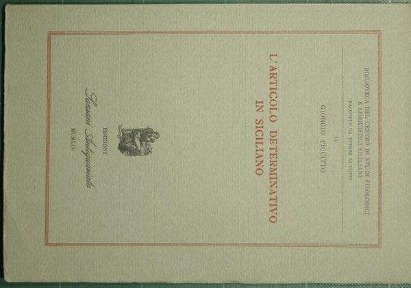 L'articolo determinativo in siciliano
