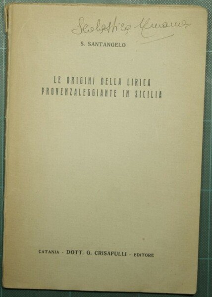 Le origini della lirica provenzaleggiante in Sicilia