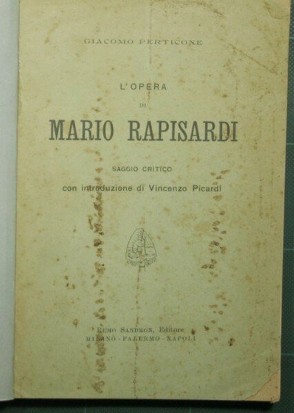 L'opera di Mario Rapisardi