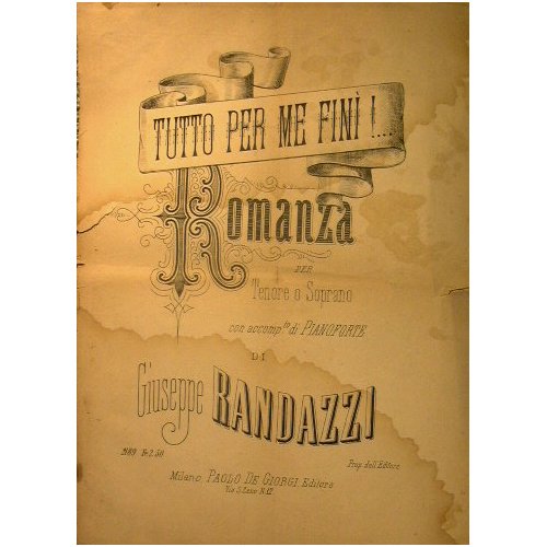 Tutto per me finì ( Romanza )