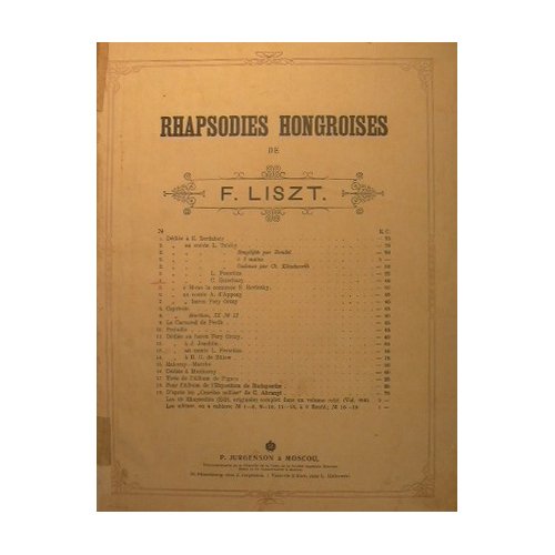 Rhapsodies Hongroises ( Quasi adagio altieramente )