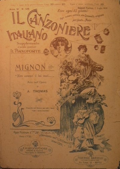 Mignon.Celebre Romanza 'Non conosci quel suol'. Collana il Canzoniere Italiano.