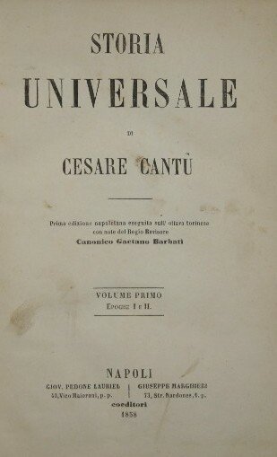 Storia Universale di Cesare Cantù. Vol. I | Immagine principale