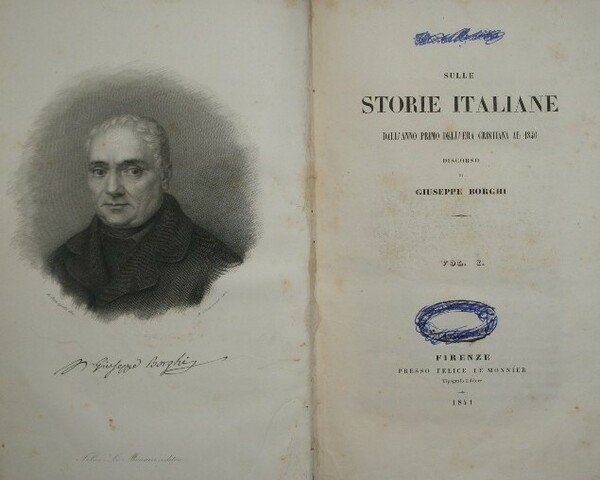 Sulle storie italiane dell'anno primo dell'era cristiana al 1840