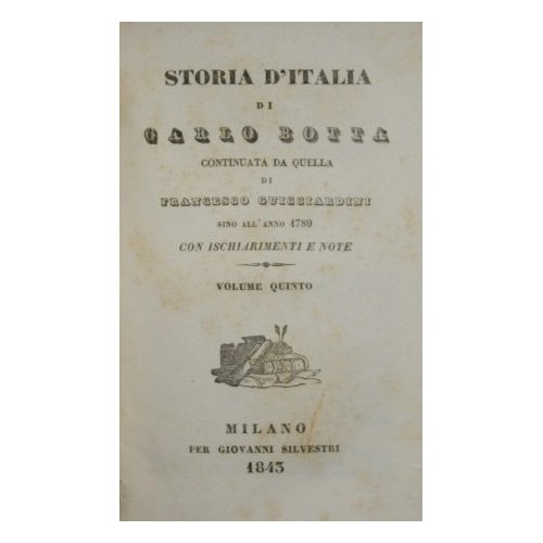 Storia d'Italia di Carlo Botta. Vol. V | Immagine principale