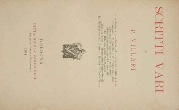 Scritti vari | Immagine principale