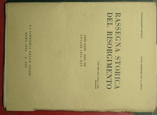 Rassegna storica del Risorgimento - Anno XXIII - 1936 - … | Immagine principale