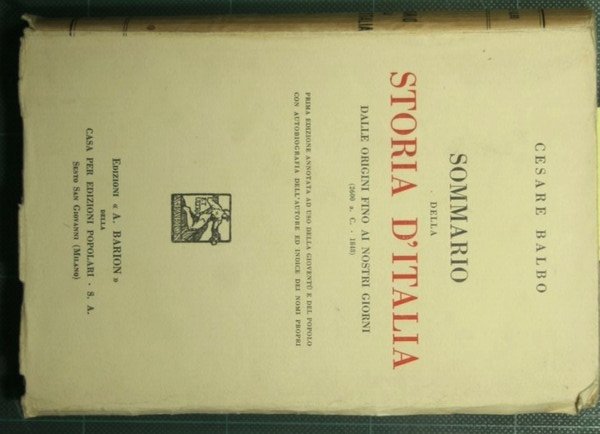 Sommario della storia d'Italia | Immagine principale