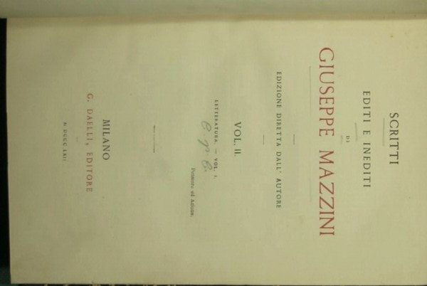 Scritti editi ed inediti di Giuseppe Mazzini - Vol. II - Letteratura vol. I