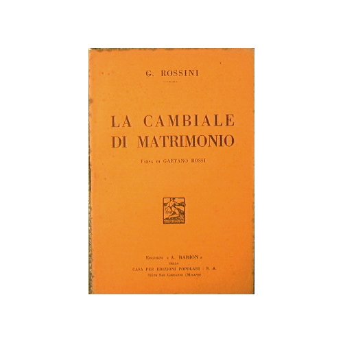 La cambiale di matrimonio
