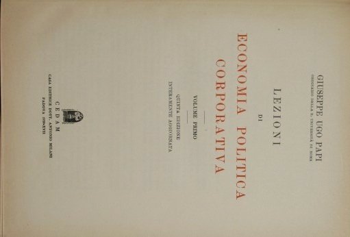 Lezioni di economia politica corporativa