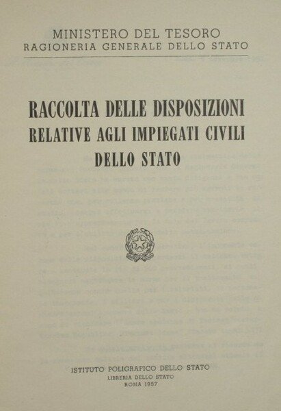 Raccolta delle disposizioni relative agli impiegati civili dello Stato