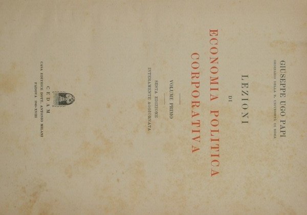 Lezioni di economia politica corporativa