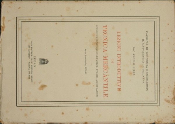 Lezioni introduttive di tecnica mercantile