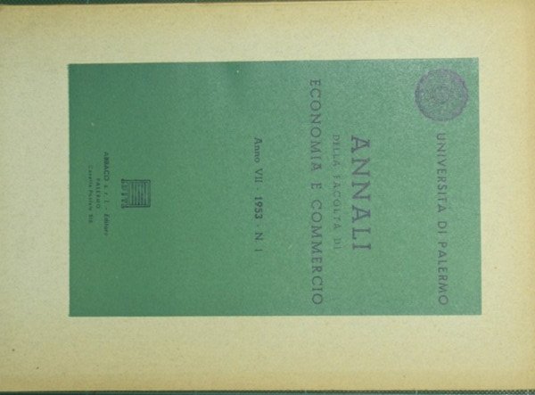 Annali della Facoltà di Economia e commercio di Palermo. 1953