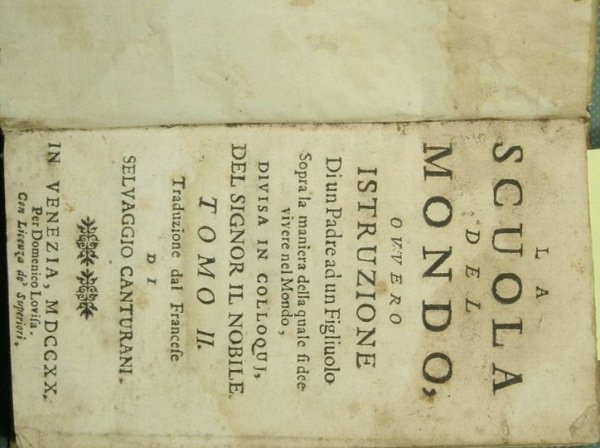 La scuola del mondo ovvero Istruzione di un padre ad …