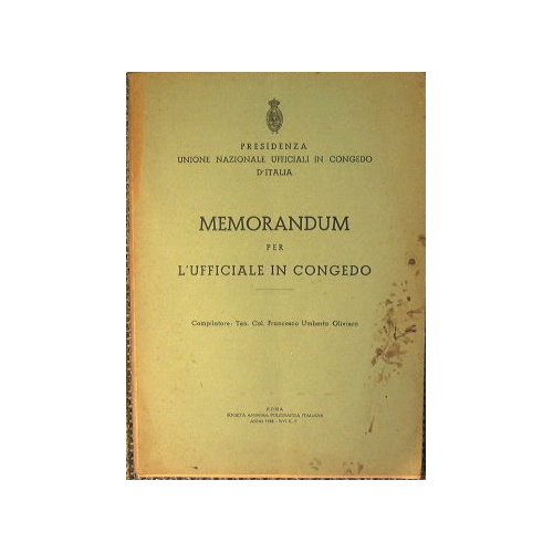 Memorandum per l'ufficiale in congedo