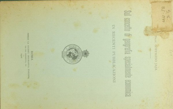 Sul concetto di geografia specialmente economica | Immagine principale