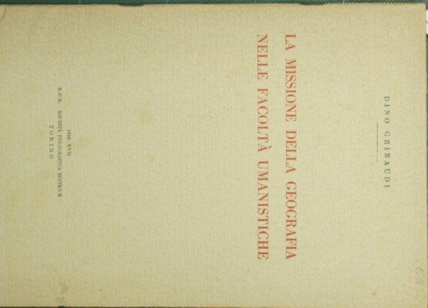 La missione della geografia nelle facoltà umanistiche