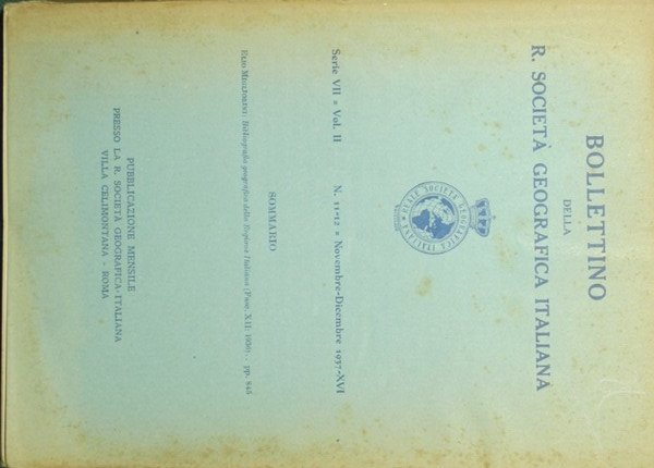 Bollettino della R. Società Geografica Italiana. Novembre-Dicembre 1937 | Immagine principale