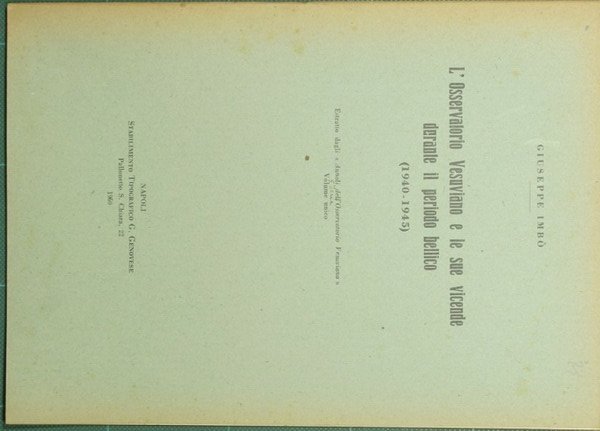 L'Osservatorio Vesuviano e le sue vicende durante il periodo bellico