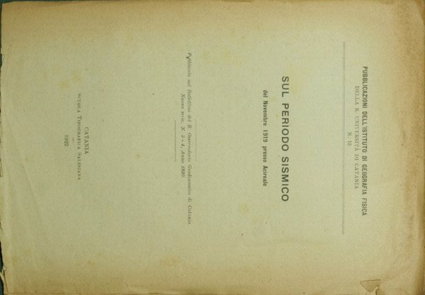Sul periodo sismico del Novembre 1919 presso Acireale | Immagine principale