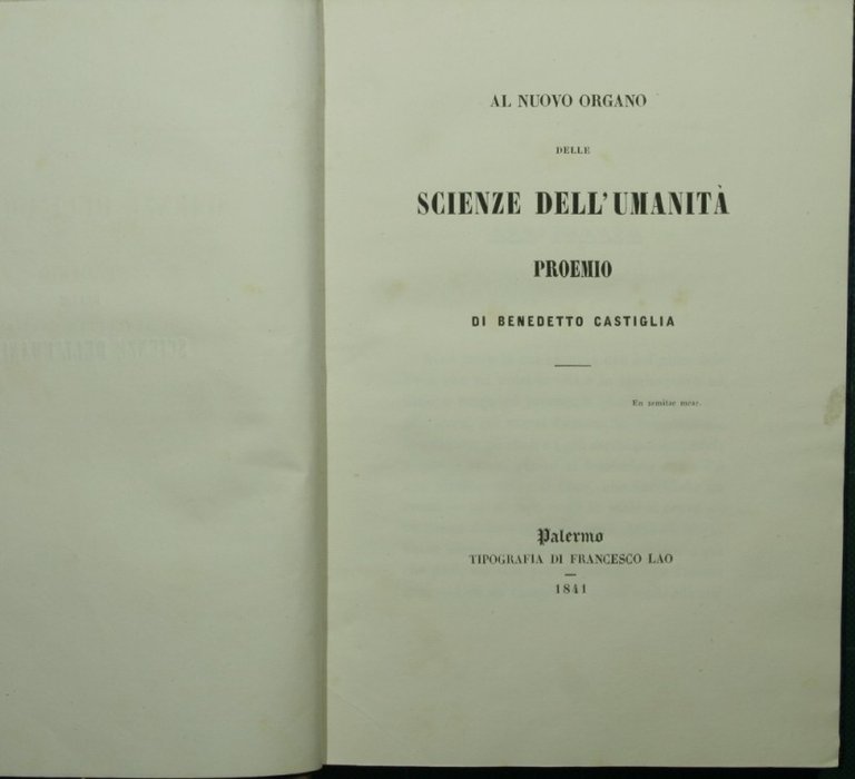 Al nuovo organo delle scienze dell'umanità