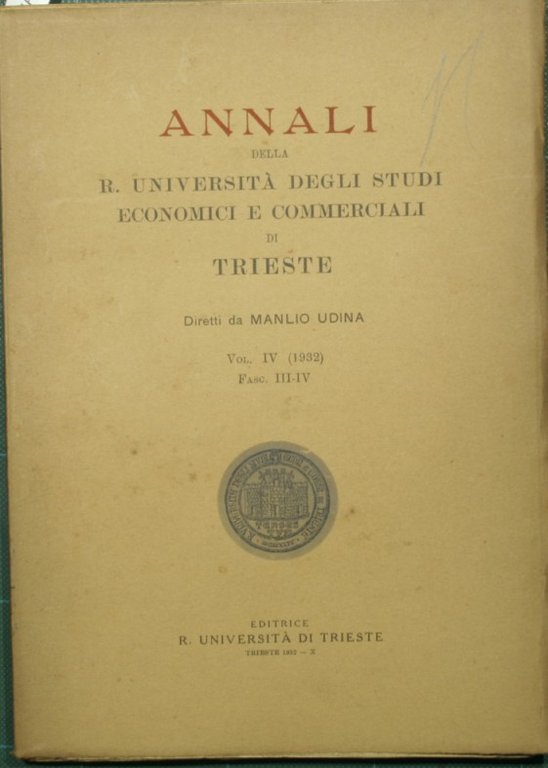 Annali della R. Università degli Studi economici e commerciali di …