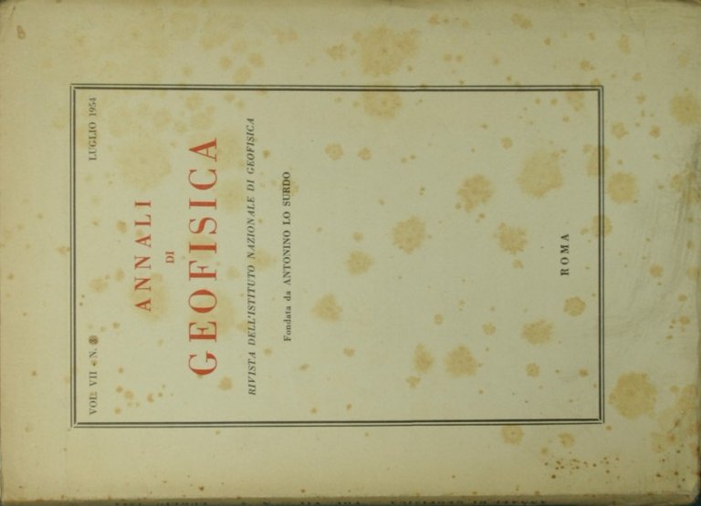 Annali di geofisica. Vol. VII - n. 3 - Luglio … | Immagine Gallery 2