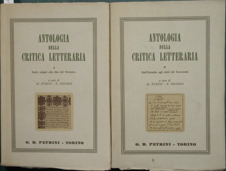 Antologia della critica letteraria. Voll. I e III