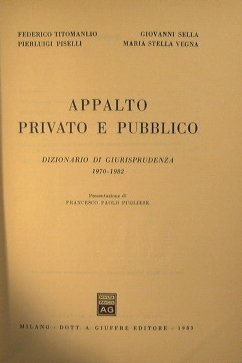 Appalto privato e pubblico