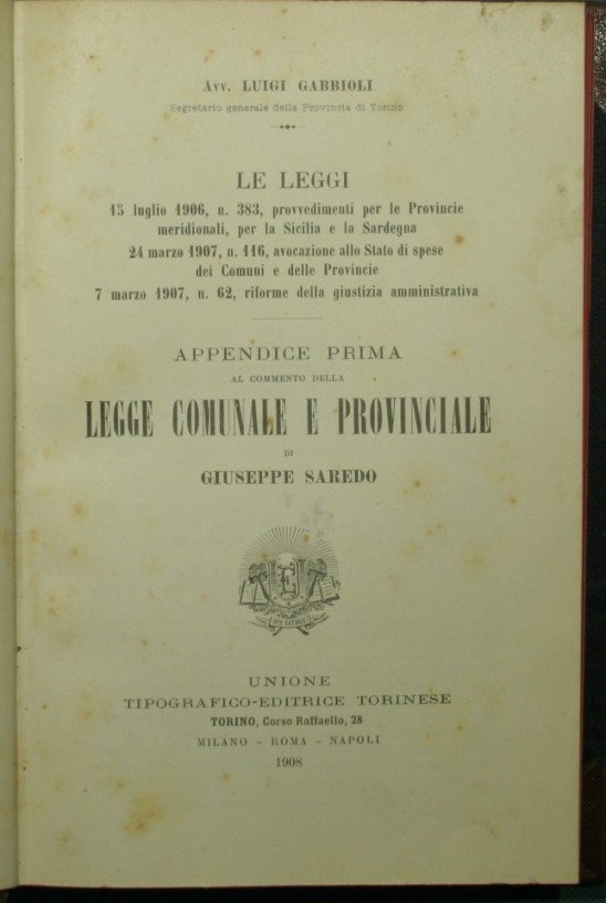 Appendice prima al commento della legge comunale e provinciale di …