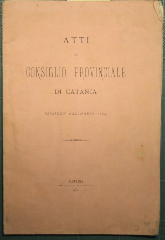 Atti del Consiglio Provinciale di Catania