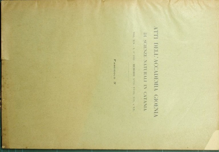 Atti dell'Accademia Gioenia di scienze naturali in Catania - Vol. …