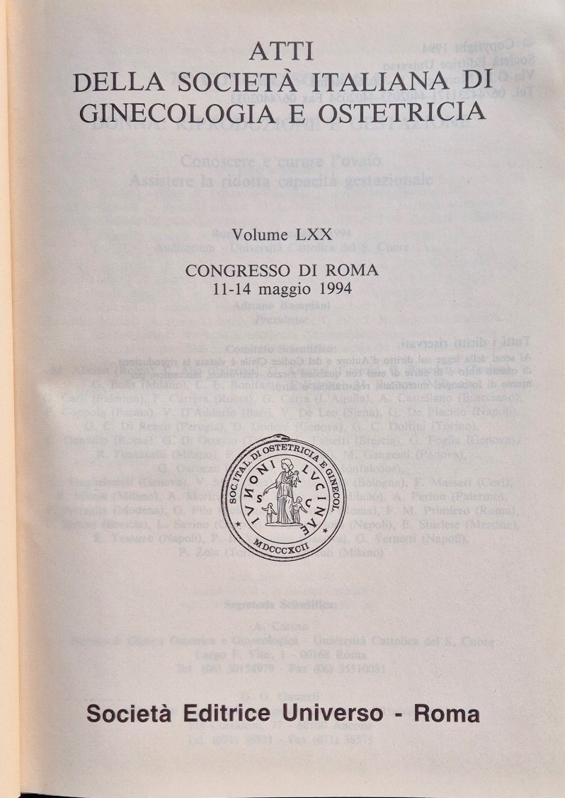 Atti della Società italiana di ginecologia e ostetricia - Vol. …
