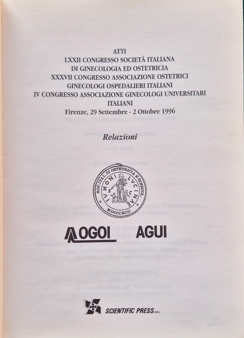 Atti LXXIi Congresso Società italiana di ginecologia e ostetricia