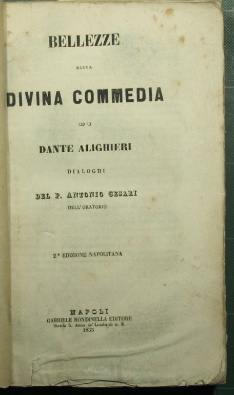 Bellezze della Divina commedia di Dante Alighieri