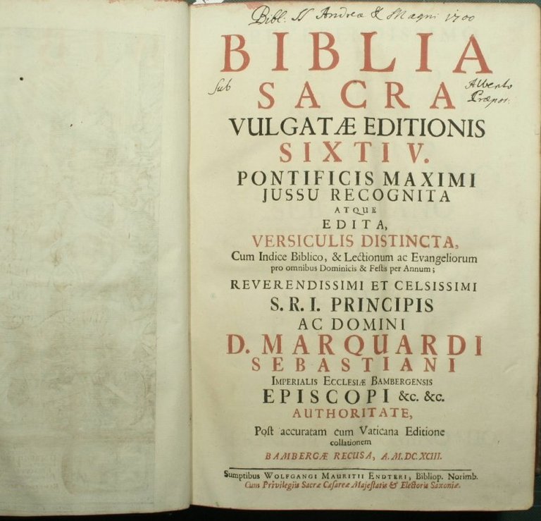 Biblia sacra vulgatae editionis Sixti V Pontificis Maximi jussu recognita …